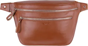 Genuine Leather Waist Bag, Fanny Pack Belt Bag (Brown)