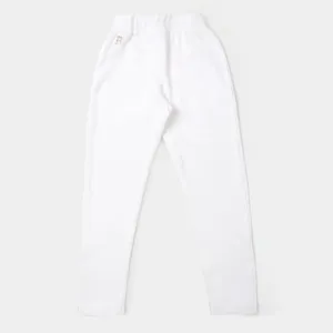 Girls Knitted Jeggings - White