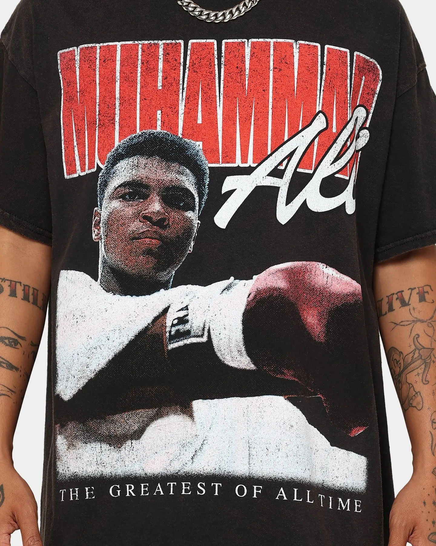 Goat Crew X Muhammad Ali Ringer Vintage T-Shirt Black Wash