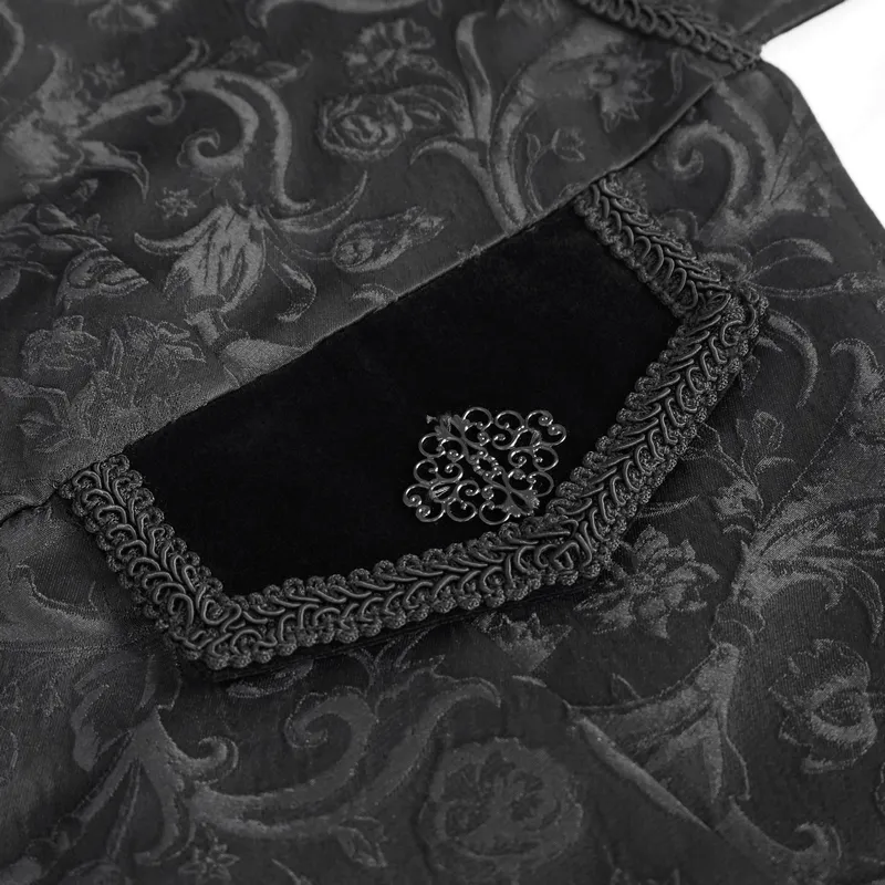 Gothic Pattern Swallowtail Coat / Men's Flared Sleeves Zipper Tailcoat