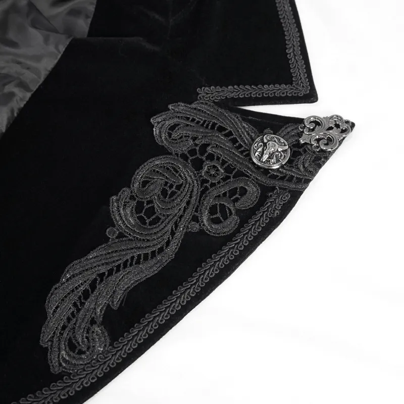 Gothic Pattern Swallowtail Coat / Men's Flared Sleeves Zipper Tailcoat