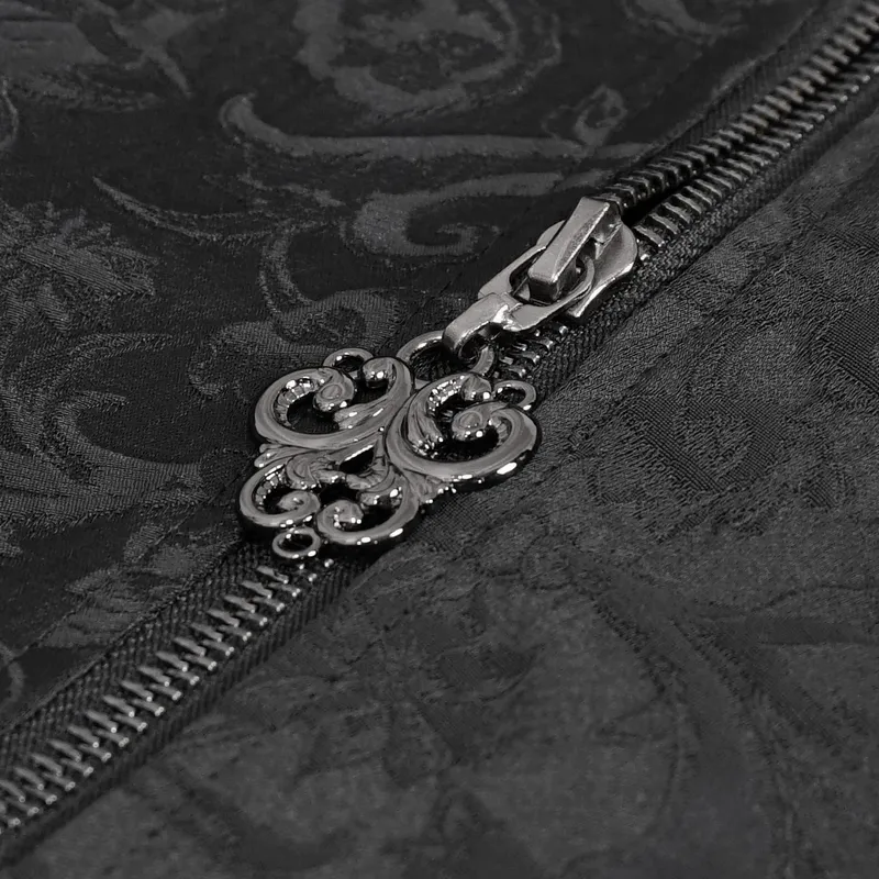 Gothic Pattern Swallowtail Coat / Men's Flared Sleeves Zipper Tailcoat