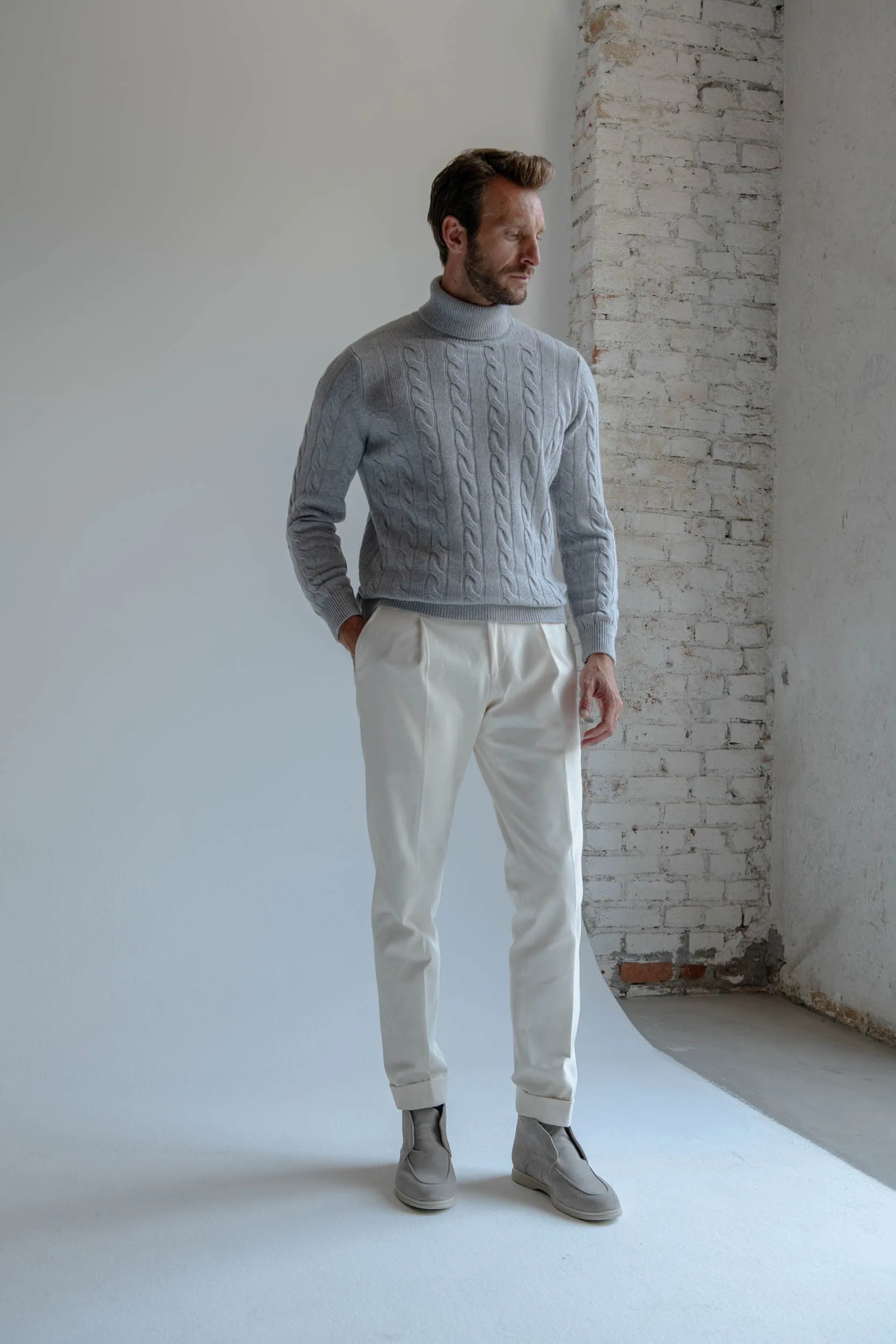 Grey turtleneck  Made in Italy