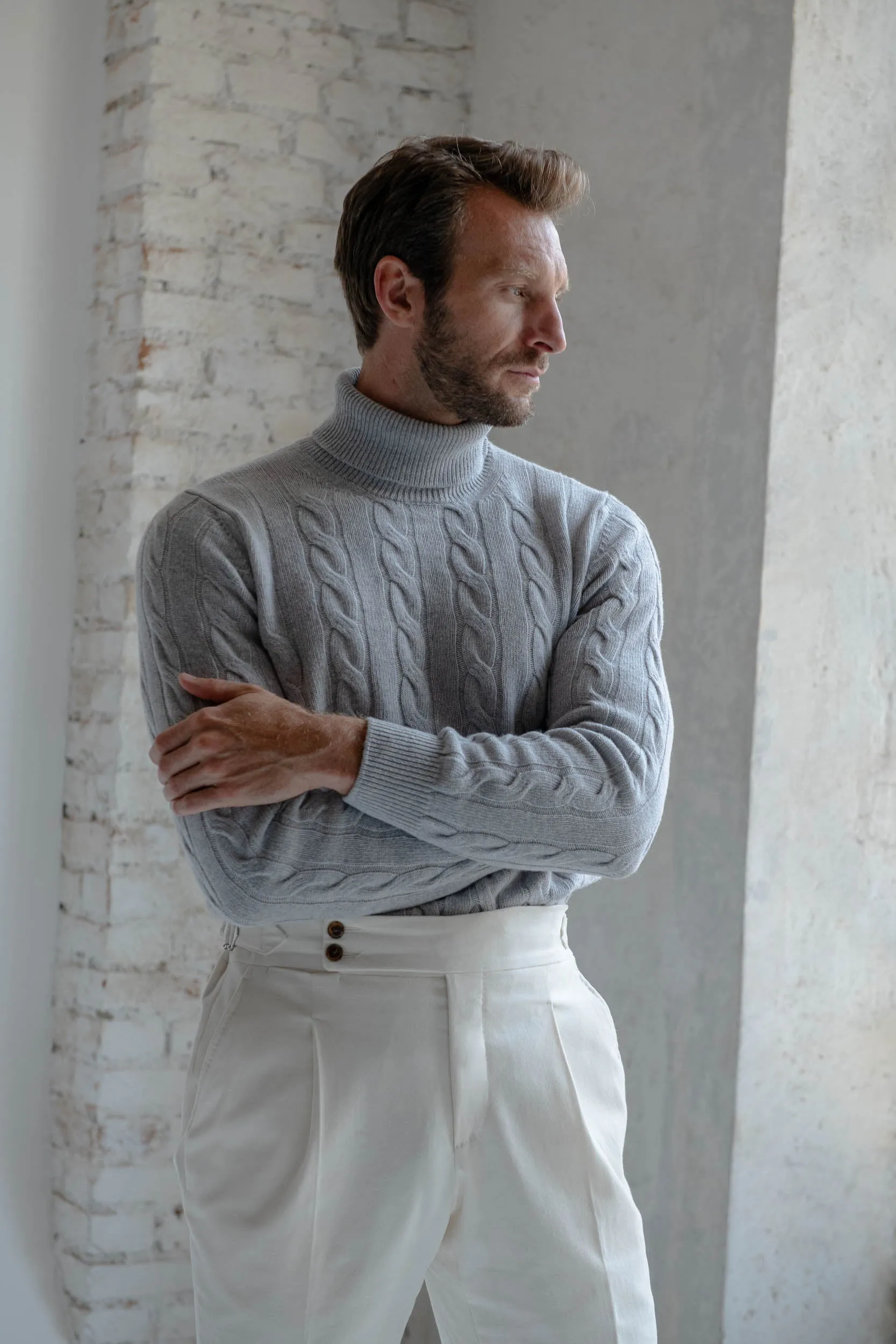 Grey turtleneck  Made in Italy