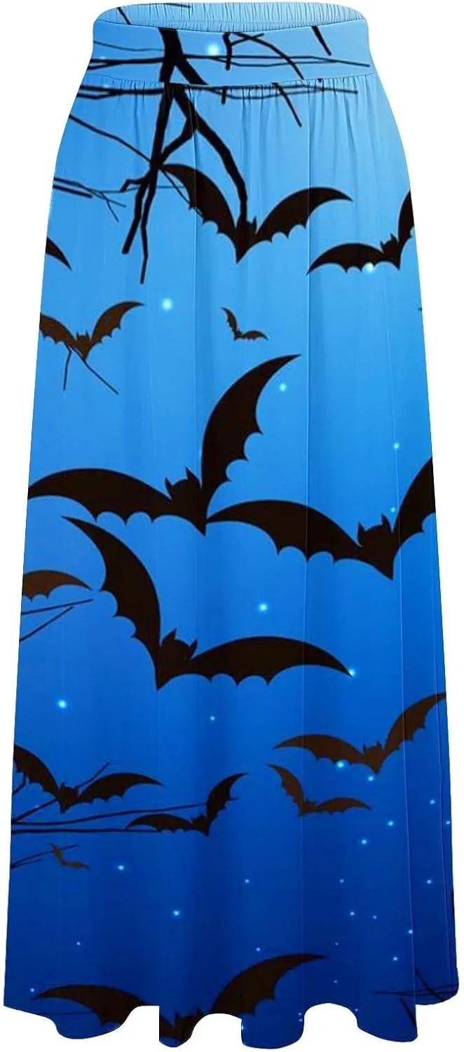 Halloween Costumes Womens Skirts Party Beach Pocket Long Maxi Skirt Fluffy Skirts for Women Halloween Skirt Tool