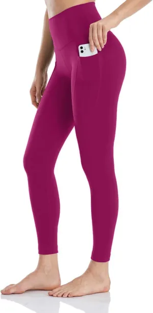 HeyNuts Essential 7/8 Leggings with Side Pockets for Women, High Waisted Tummy Control Compression Pants 25''