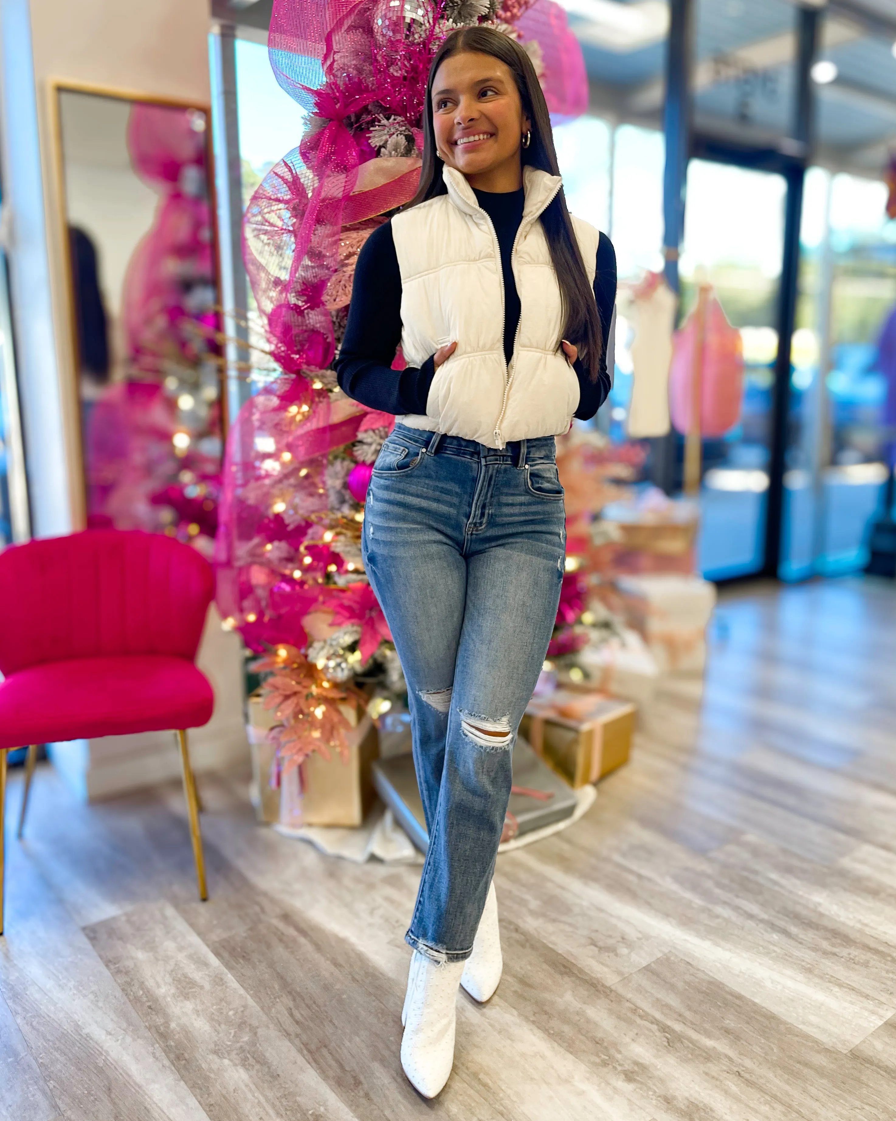High Neck Puffer Vest