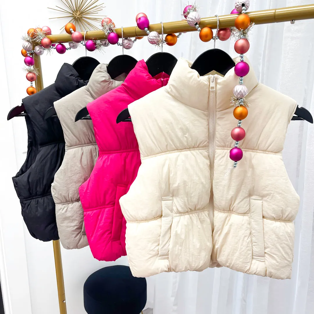 High Neck Puffer Vest