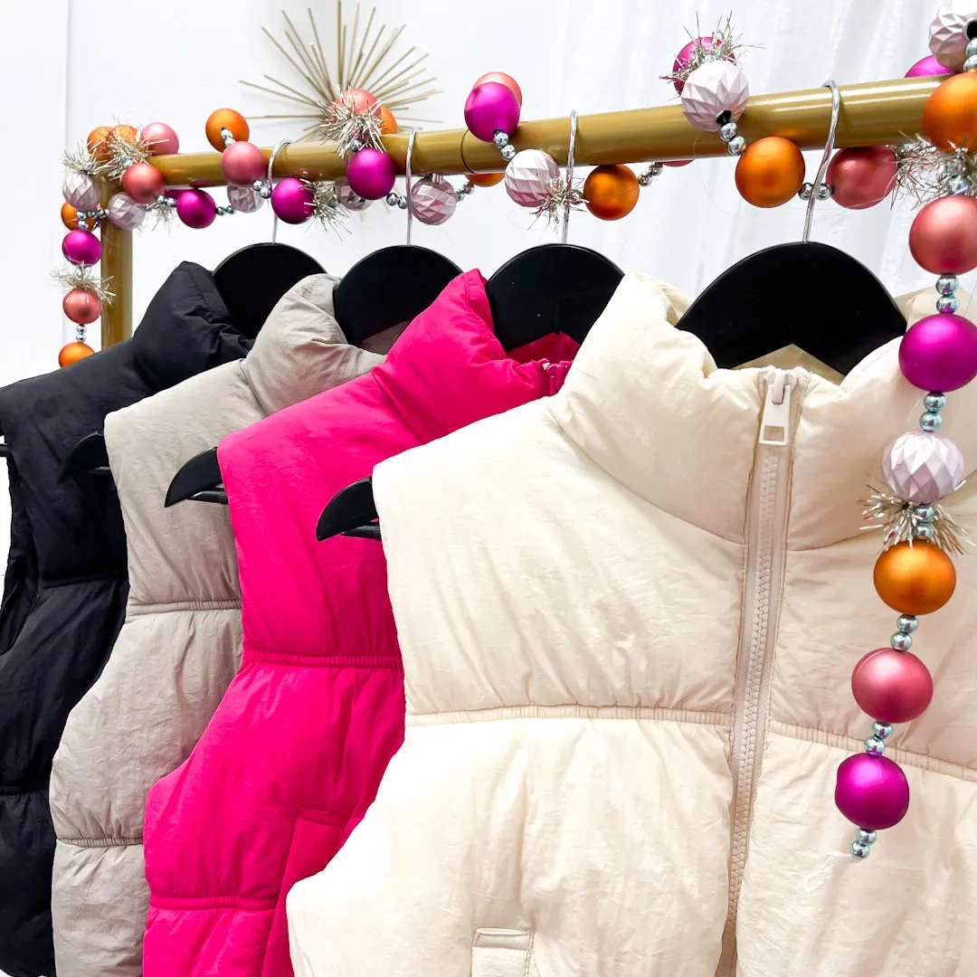 High Neck Puffer Vest