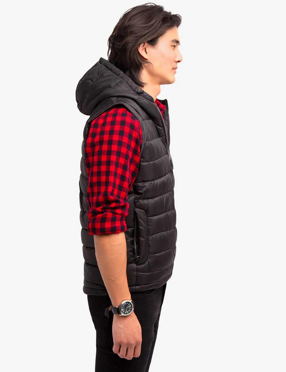 HOODED PUFFER VEST