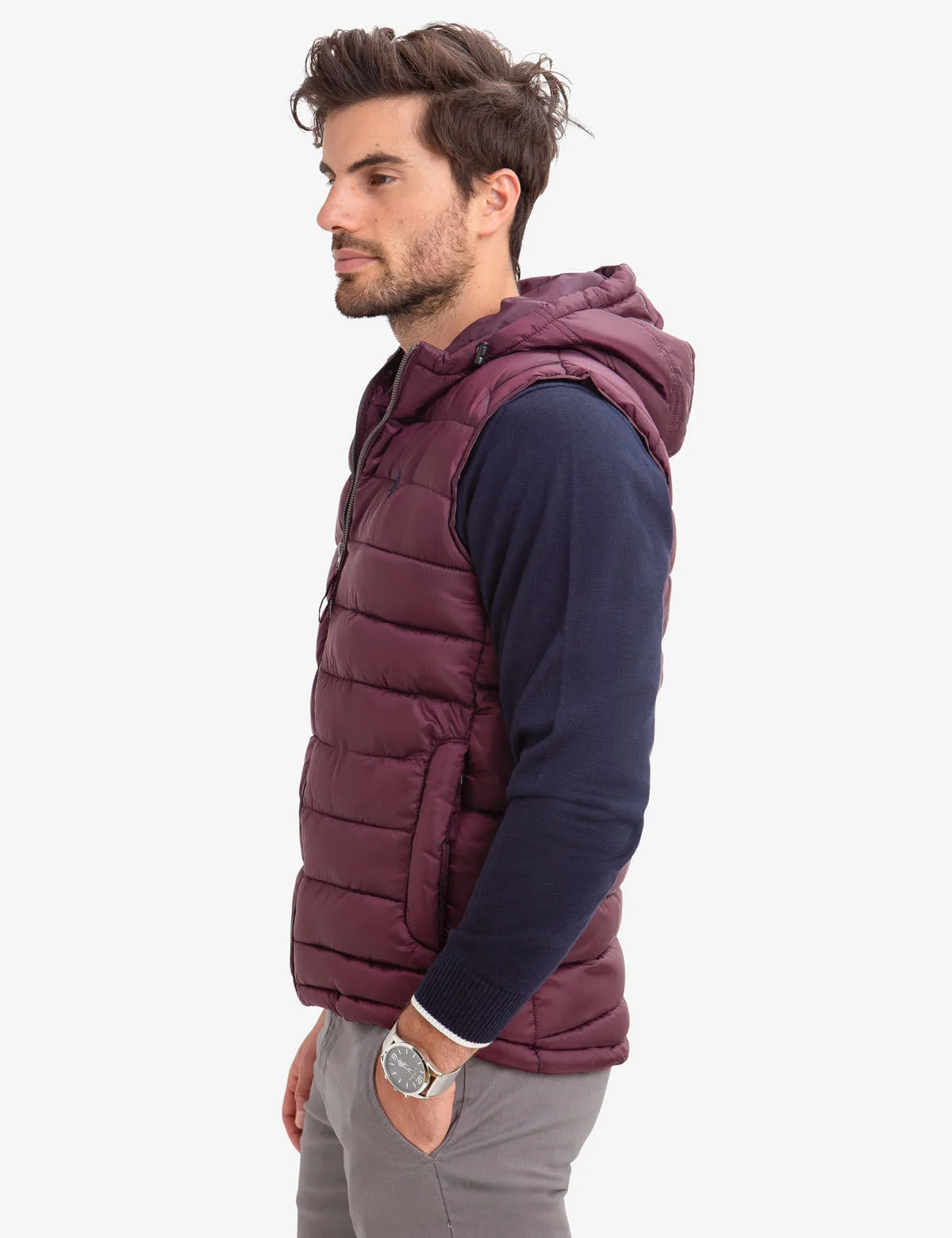 HOODED PUFFER VEST