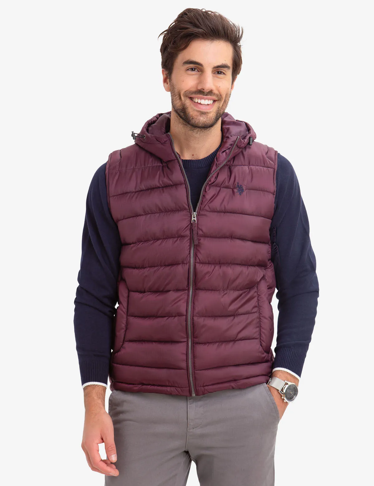 HOODED PUFFER VEST
