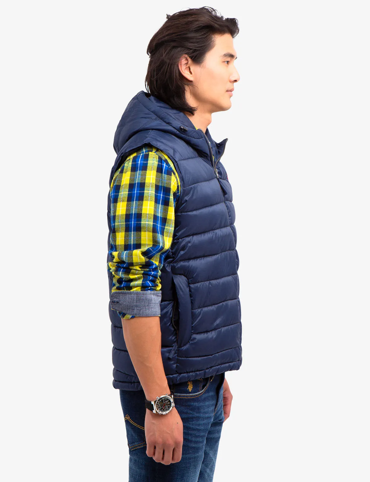 HOODED PUFFER VEST