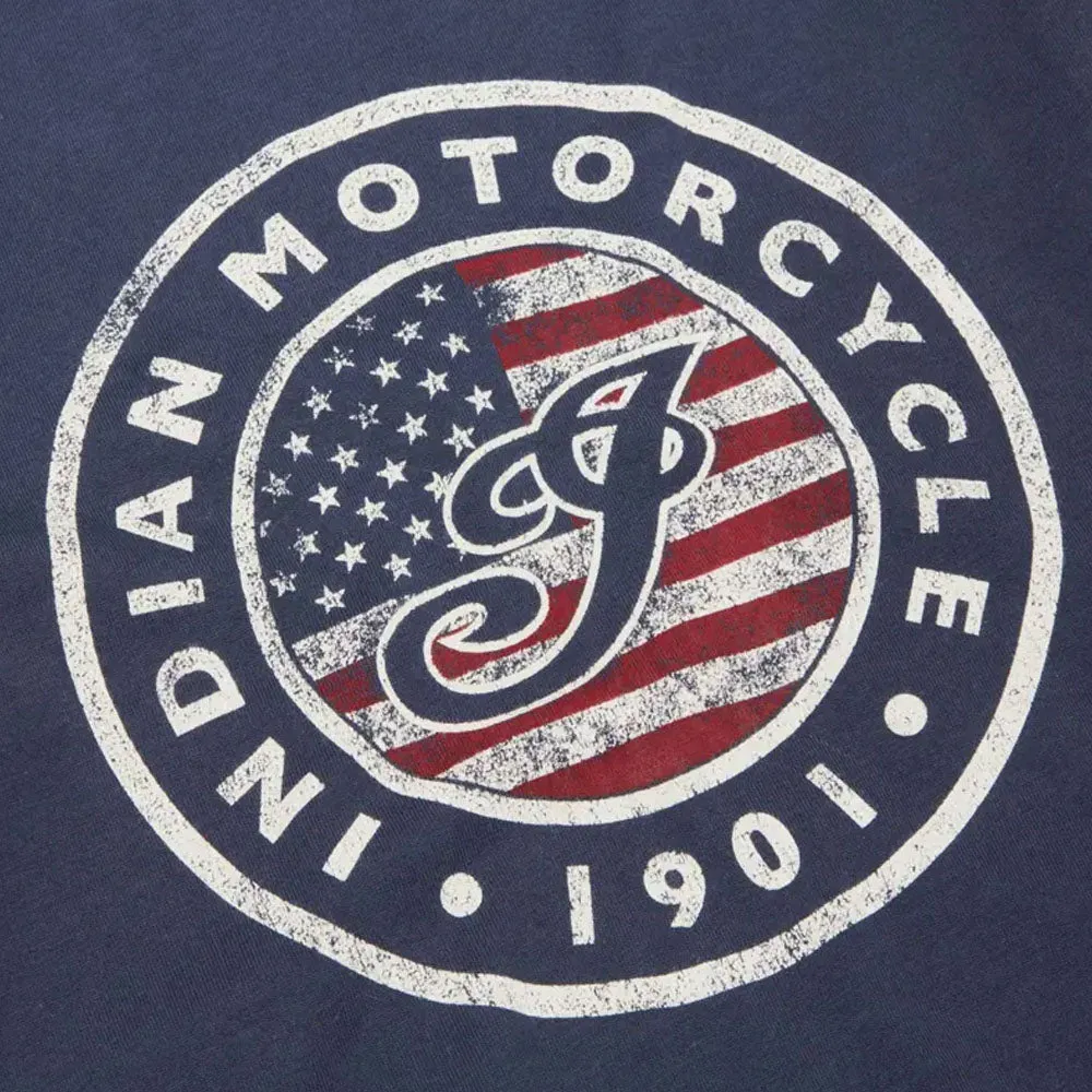 Indian Motorcycle Kids USA Flag Logo T-Shirt Blue