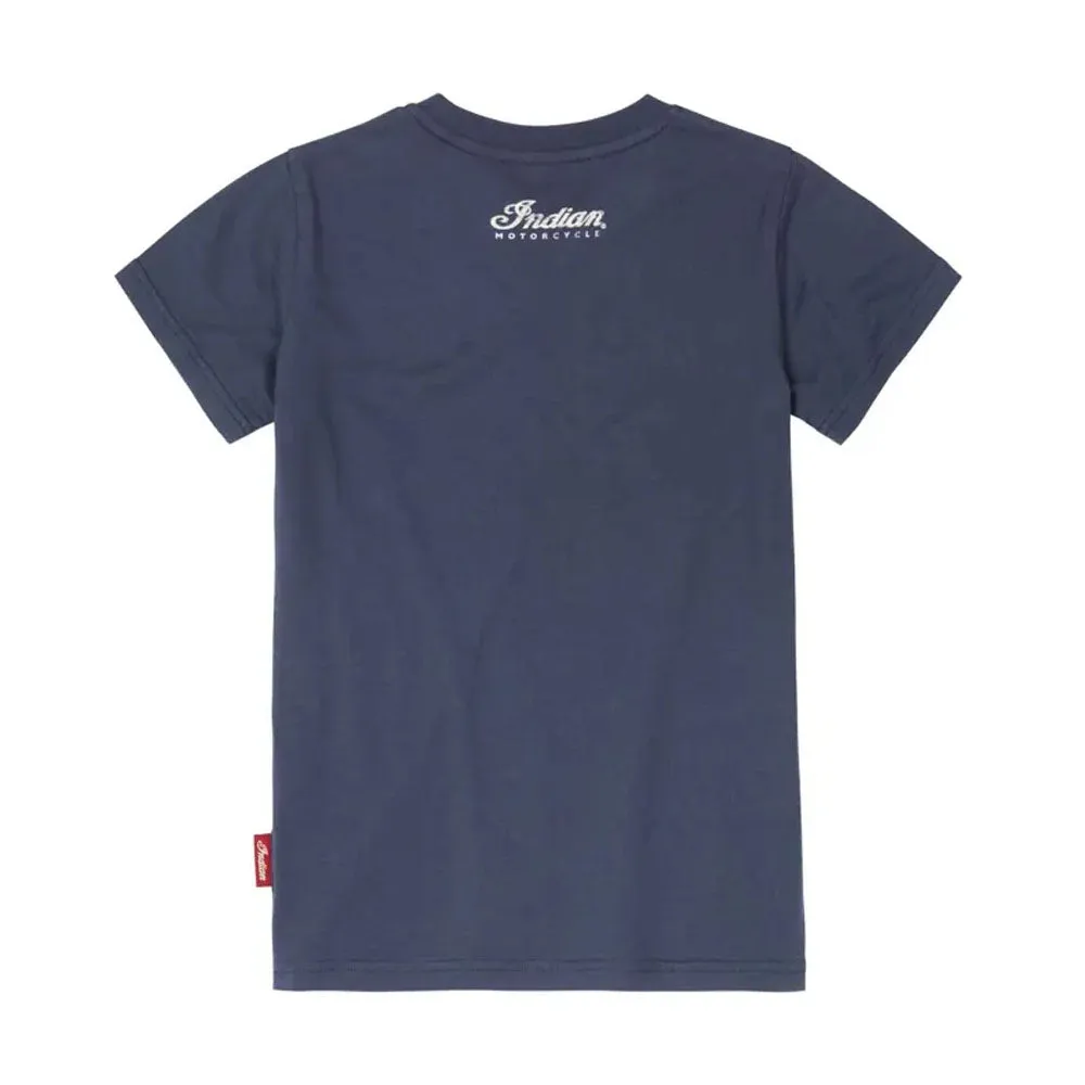 Indian Motorcycle Kids USA Flag Logo T-Shirt Blue