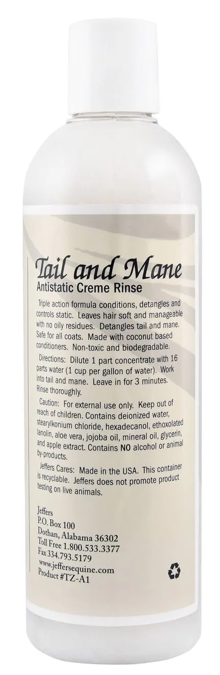 Jeffers Equine Tail & Mane Antistatic Creme Rinse Horse Conditioner