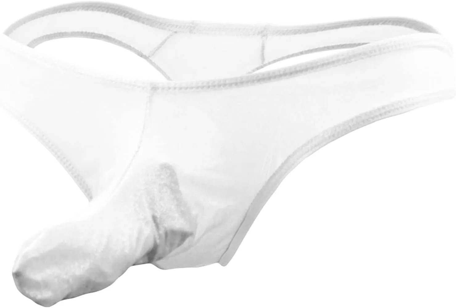 JEsilunmaMY Mesh Briefs for Men See Through Long Pouch G-String Underwear Solid Color Sexy Sheer T-Back Panties Lingerie