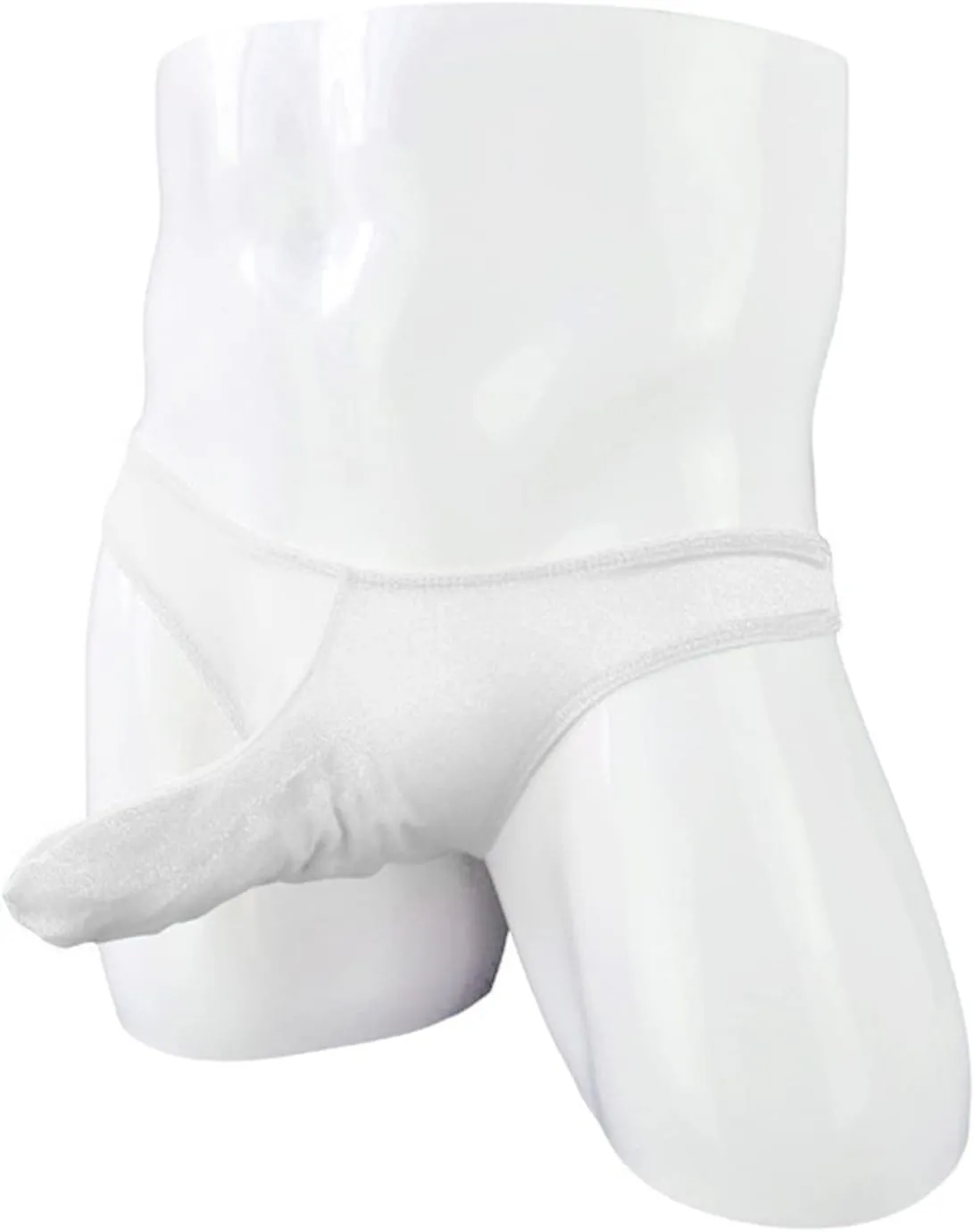 JEsilunmaMY Mesh Briefs for Men See Through Long Pouch G-String Underwear Solid Color Sexy Sheer T-Back Panties Lingerie