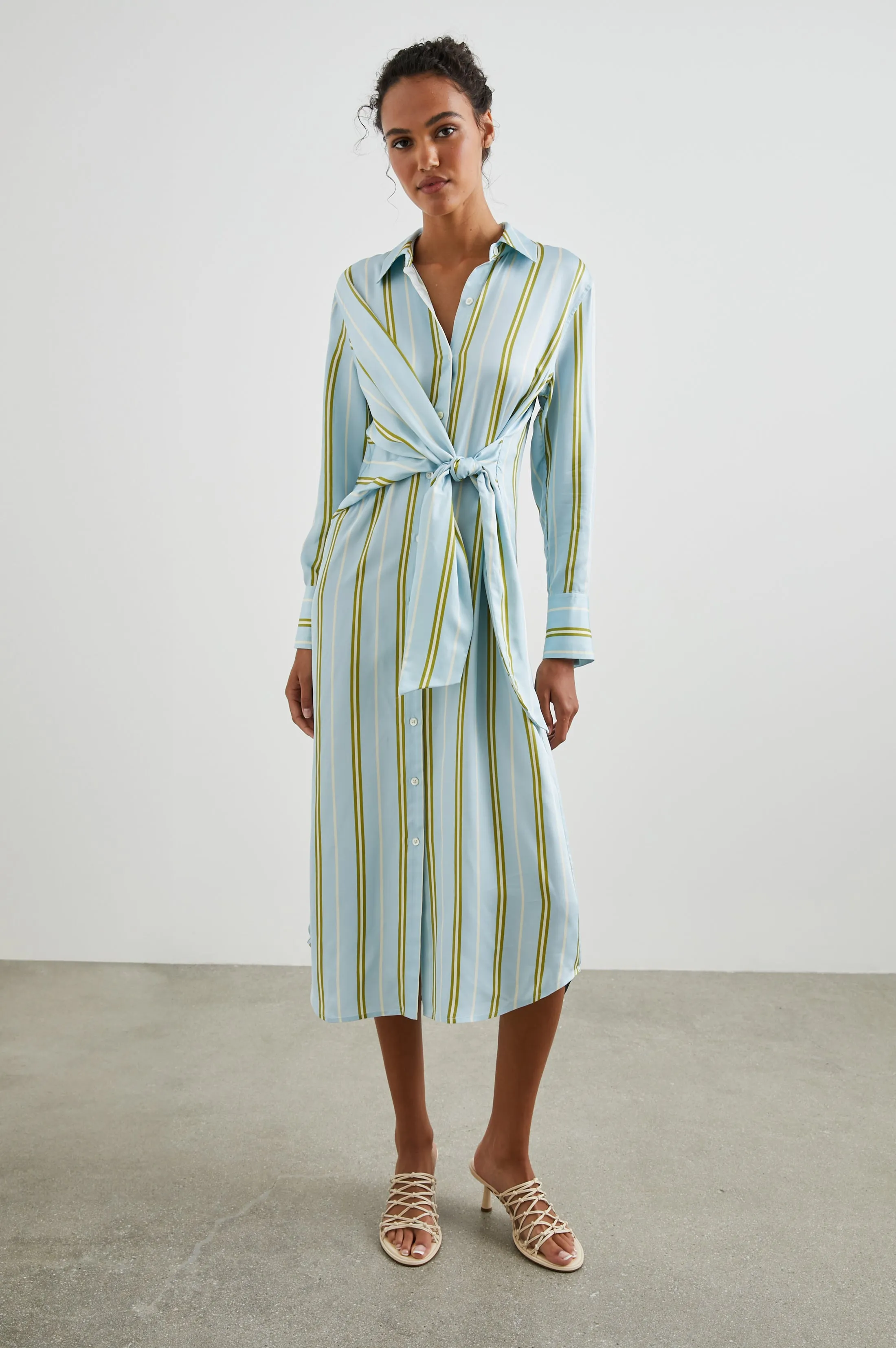 LACEY DRESS - HONEYDEW STRIPE
