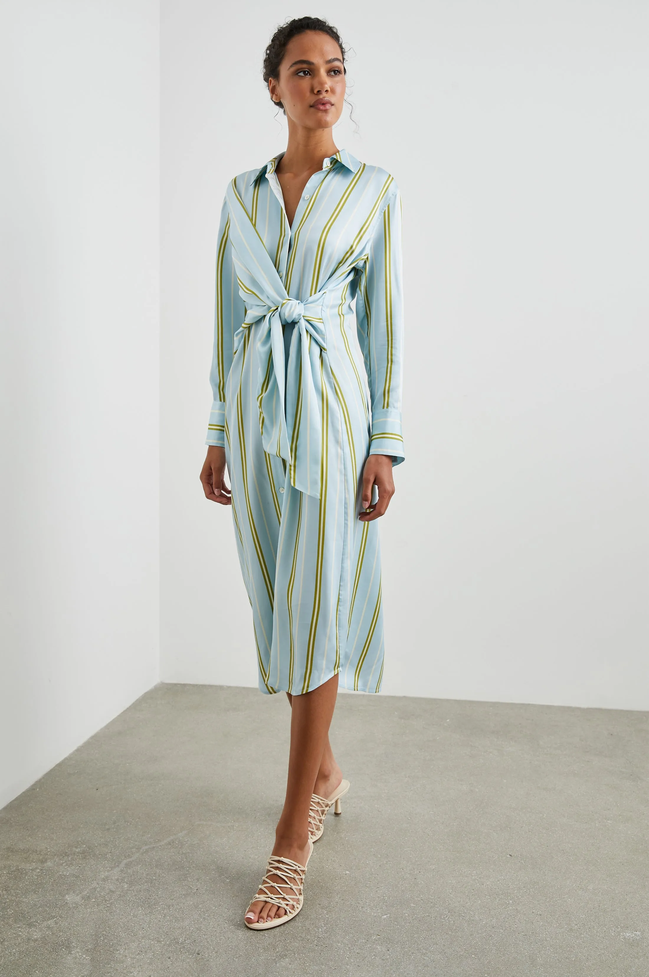 LACEY DRESS - HONEYDEW STRIPE