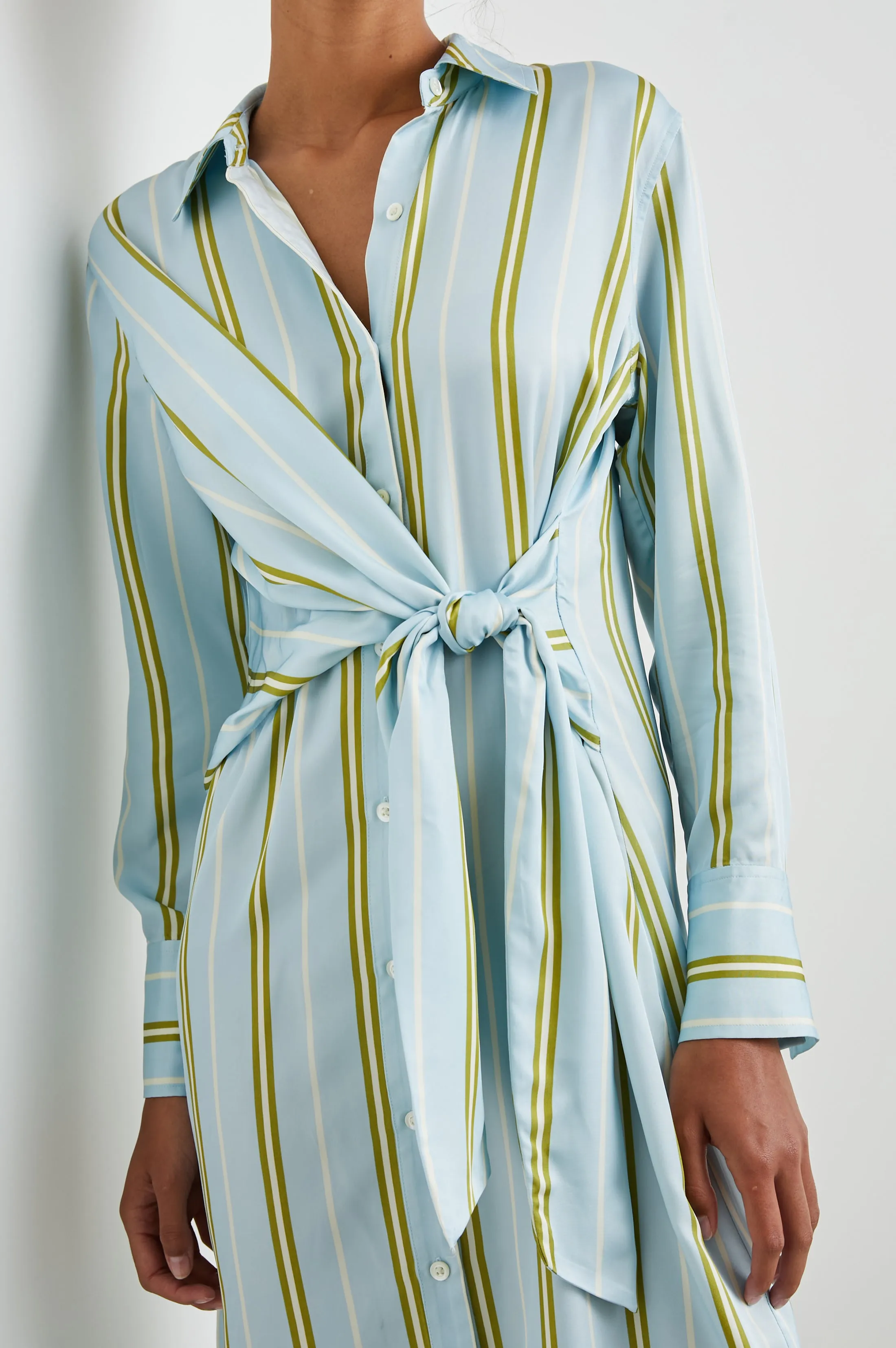 LACEY DRESS - HONEYDEW STRIPE
