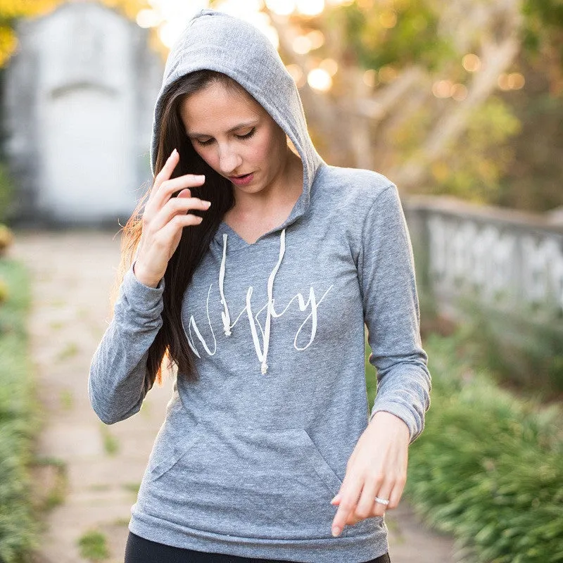 Light Gray Wifey Lightweight Hoodie