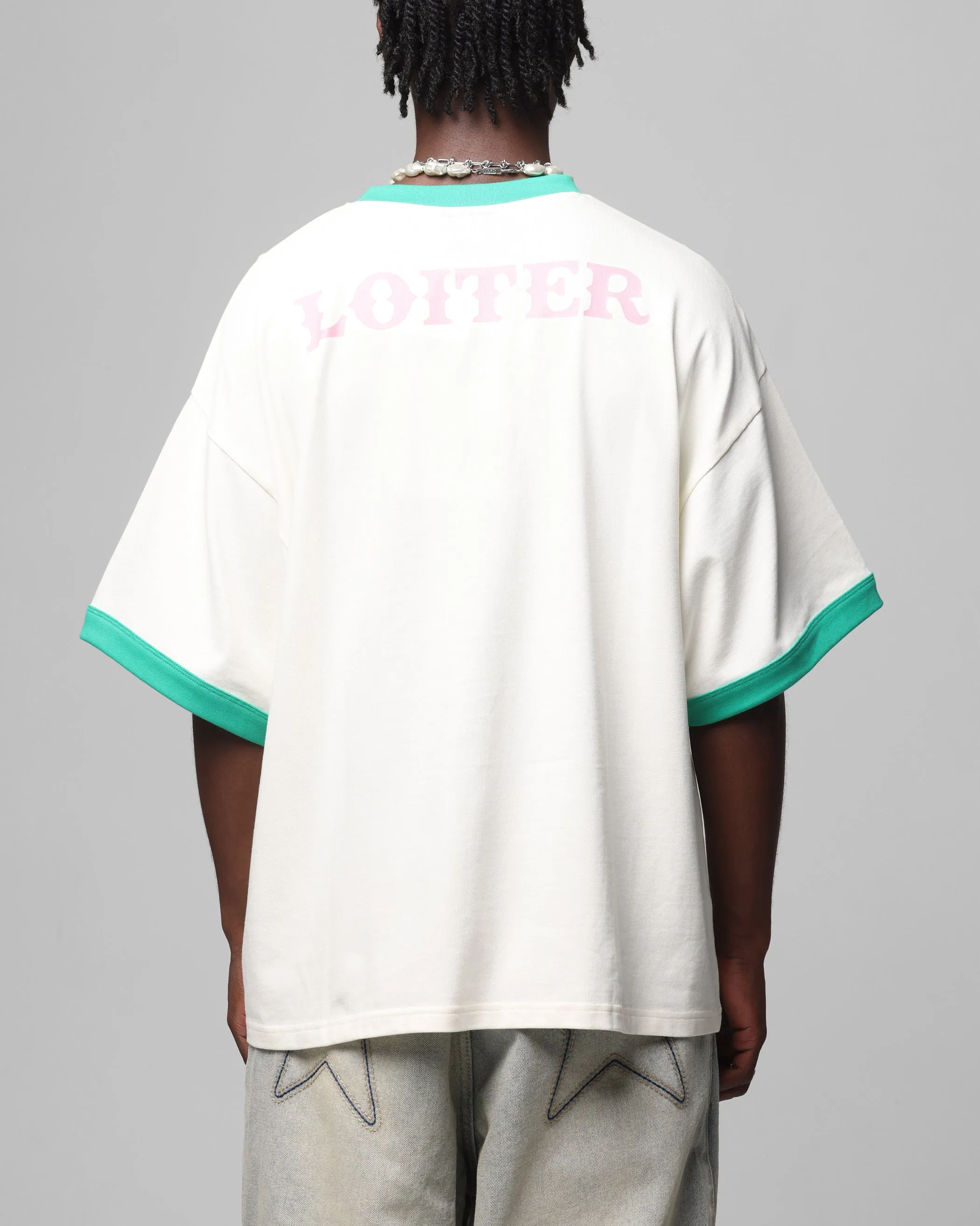Loiter Western Front Ringer T-Shirt White/Green