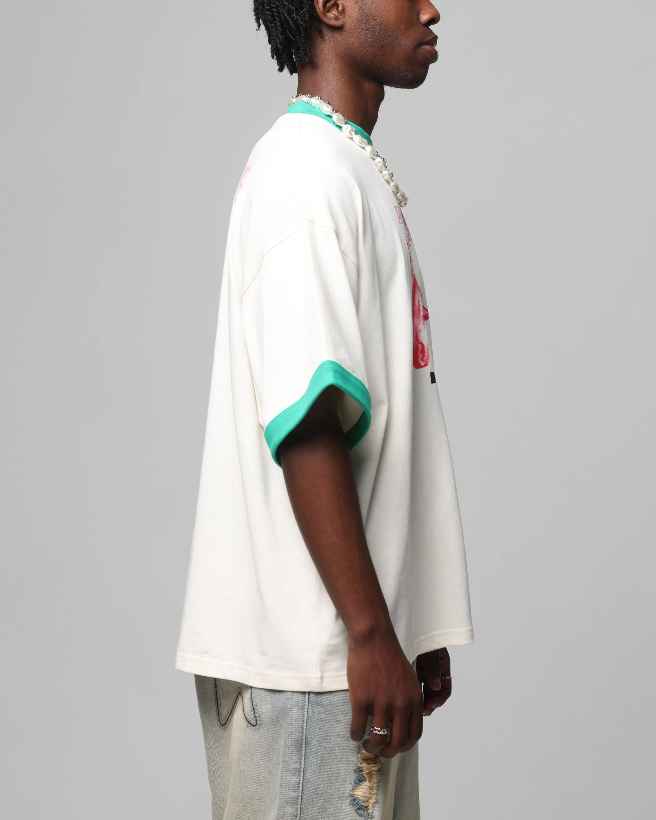Loiter Western Front Ringer T-Shirt White/Green