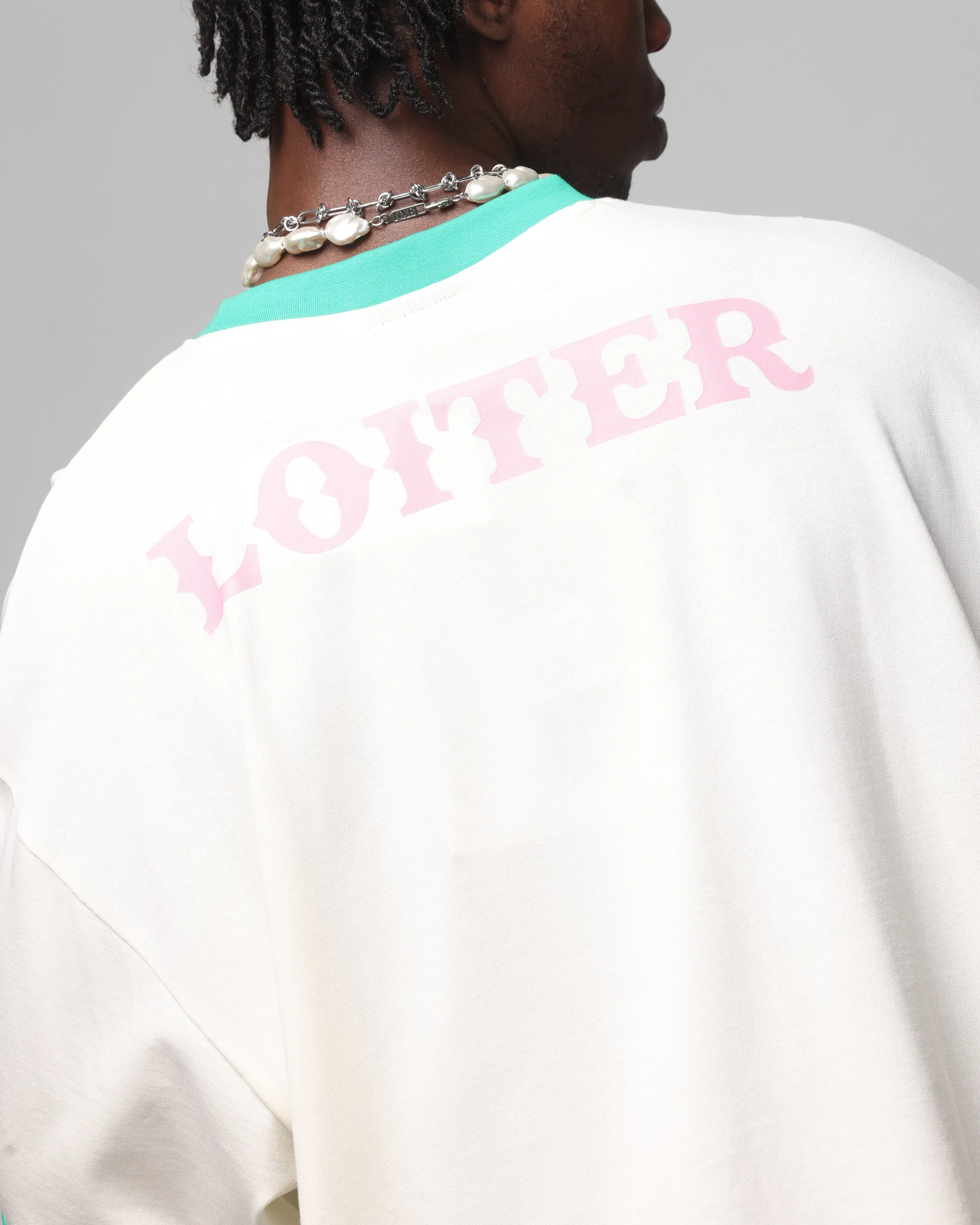 Loiter Western Front Ringer T-Shirt White/Green