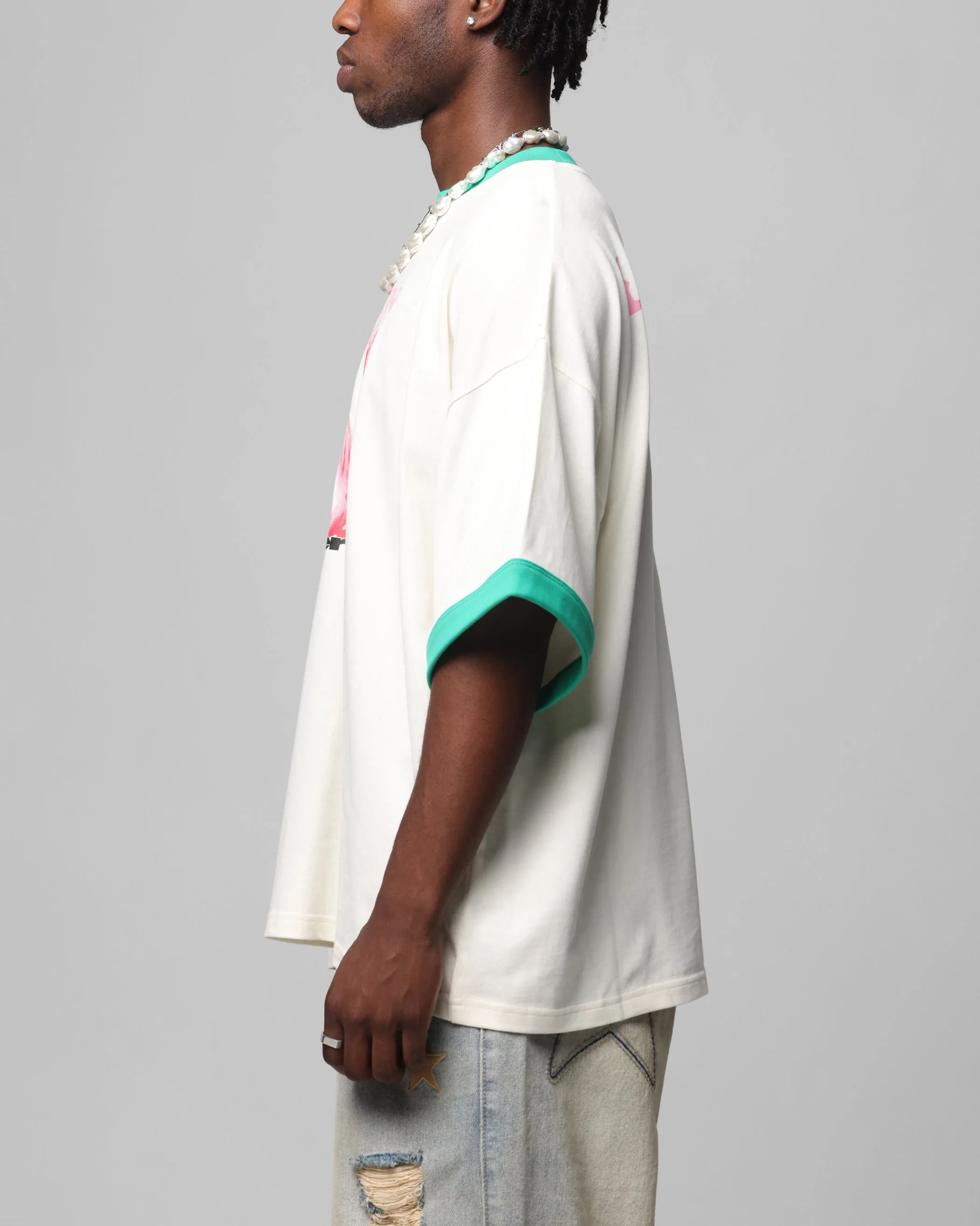 Loiter Western Front Ringer T-Shirt White/Green