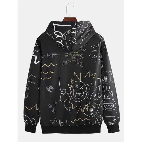 Lovely Printing Letter Bear Muff Pockets Hoodies