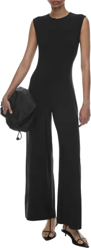 LuFeng Women's Summer One Piece Jumpsuits Sleeveless Back Zipper Crew Neck Wide Leg Pants Rompers