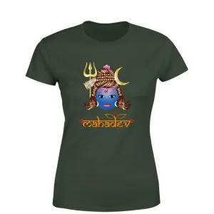 Mahadev Women Round Neck printed T-Shirts