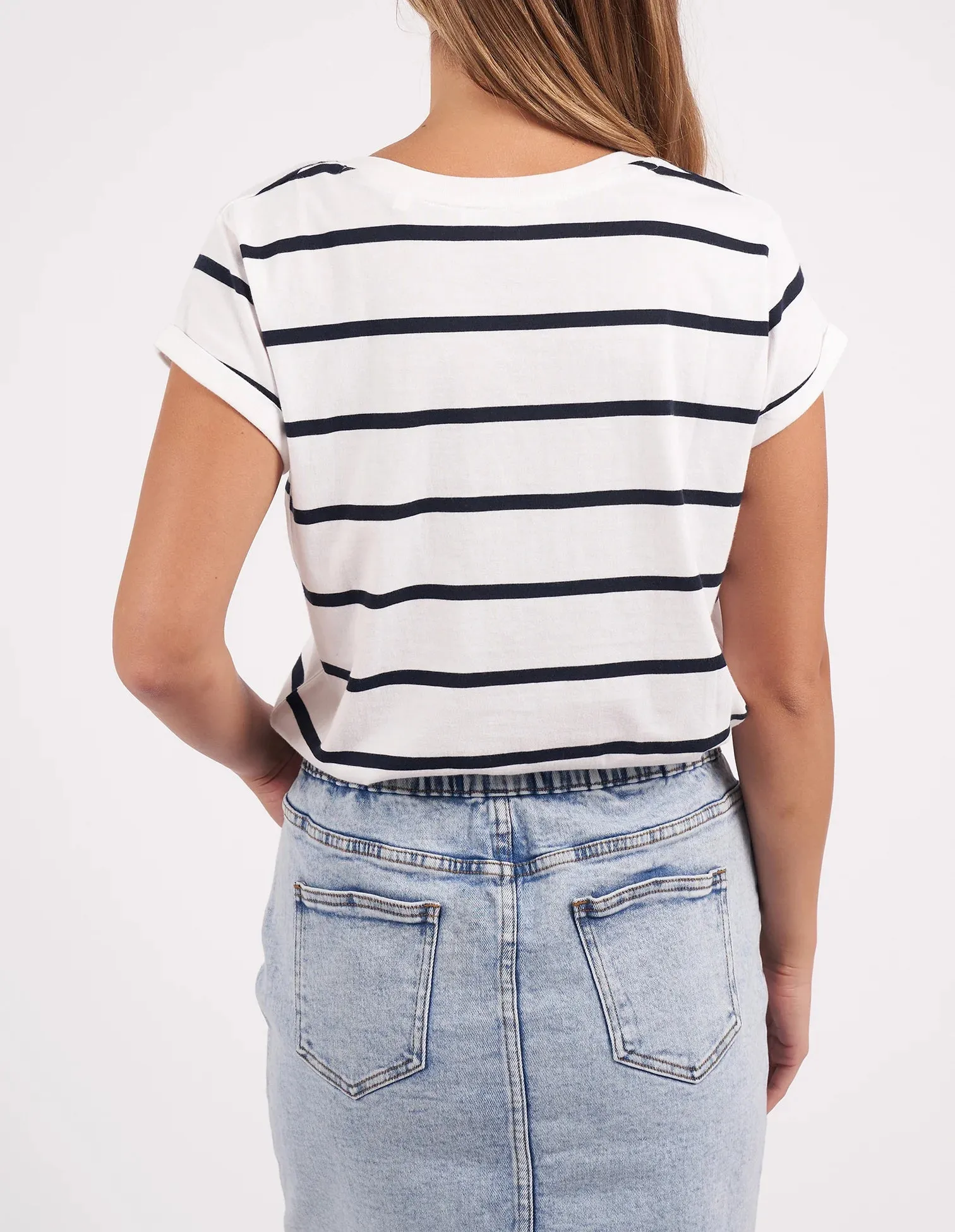 Manly V Tee - White & Navy
