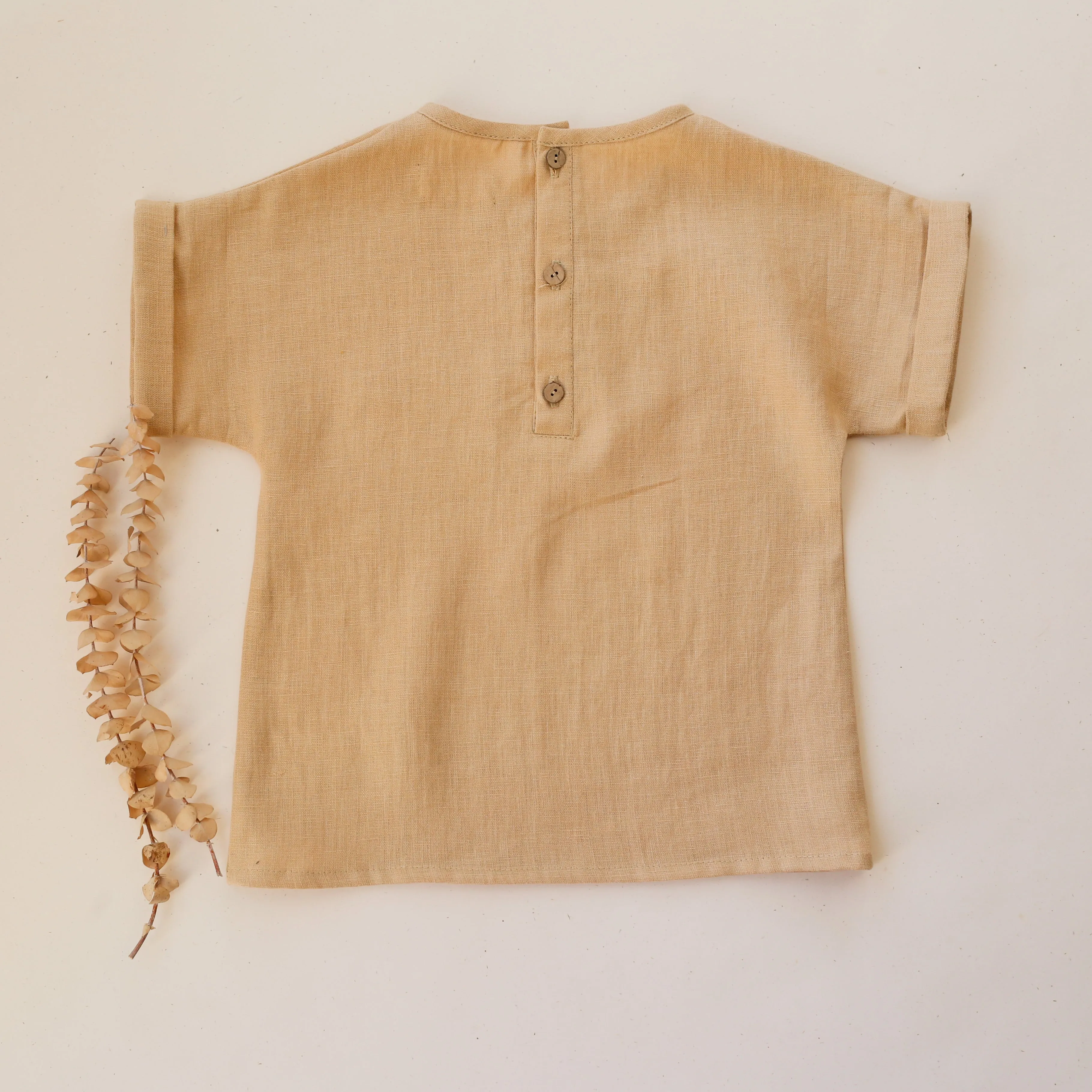 Melon Linen Short Sleeve Pocket Tee