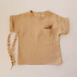Melon Linen Short Sleeve Pocket Tee