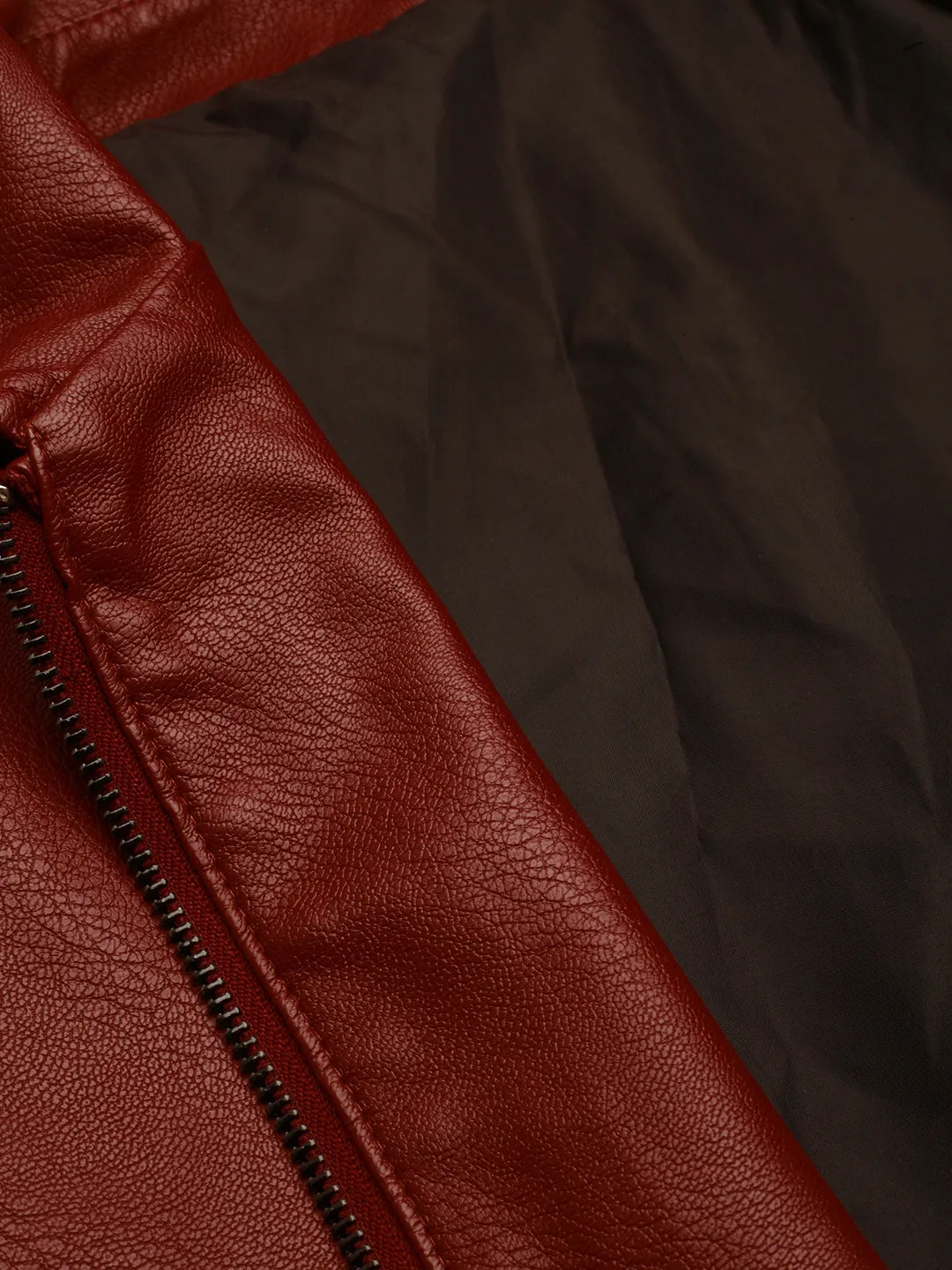 Men Rust Leather Bomber Jacket