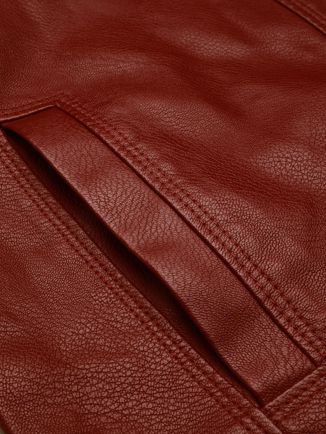 Men Rust Leather Bomber Jacket
