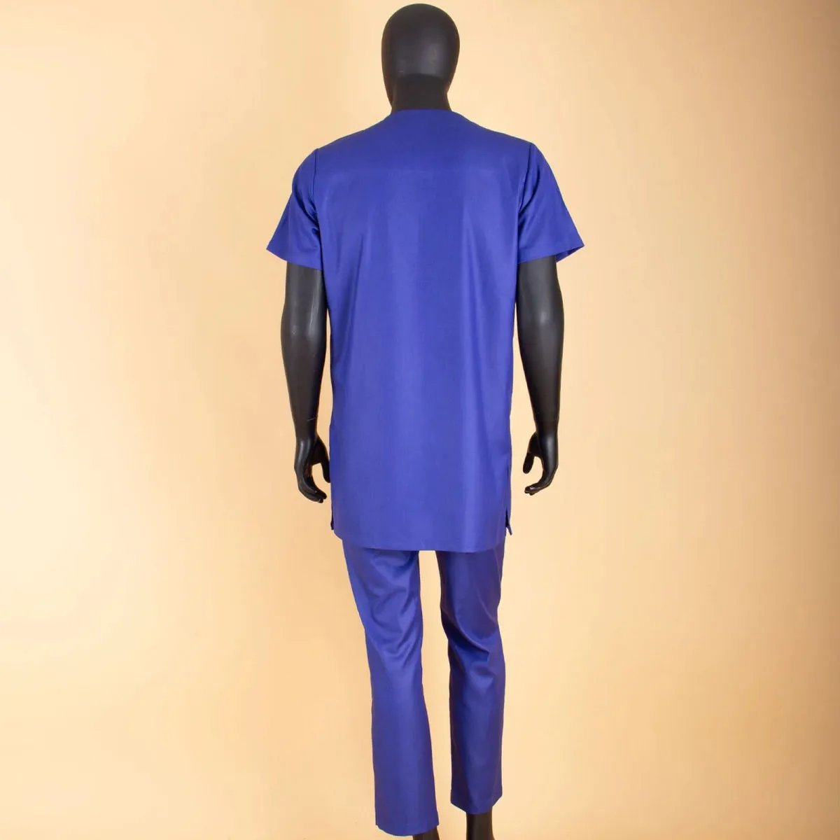 Men's African Agbada Robe 4PC  Set – Embroidered Dashiki Shirt, Pants, Hat & Chain for Weddings and Evening