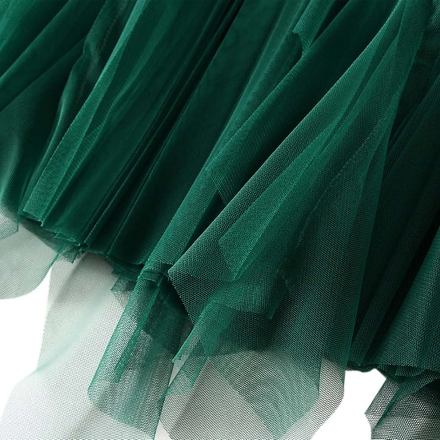 Midi Skirts for Women High Waisted Flounce Hem Sheer Mesh Overlay A-Line Flowy Skirt Tiered Ruffle Spring 2025