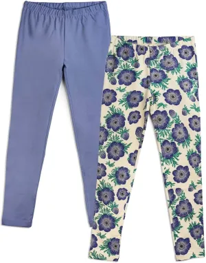 Mightly Girls' Leggings with Reinforced Knees | Organic Cotton Yoga Pants, Dance & Running Tights for Toddler&Kids Clothes