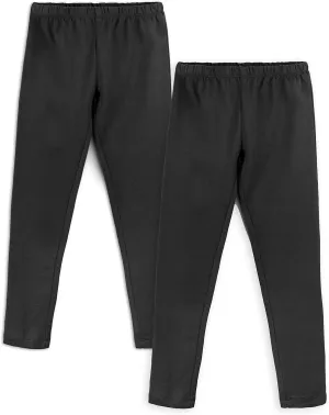 Mightly Girls' Leggings with Reinforced Knees | Organic Cotton Yoga Pants, Dance & Running Tights for Toddler&Kids Clothes