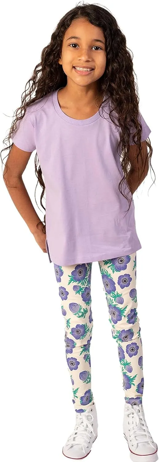 Mightly Girls' Leggings with Reinforced Knees | Organic Cotton Yoga Pants, Dance & Running Tights for Toddler&Kids Clothes