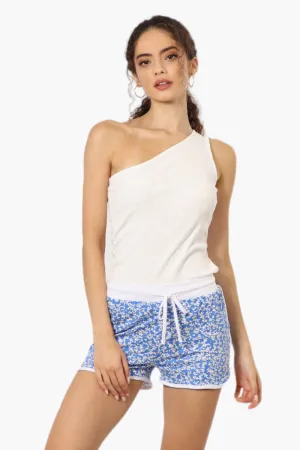 Mikk Floral Tie Waist Dolphin Shorts - Blue