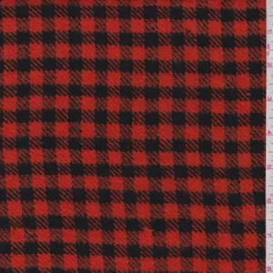 Orange/Black Plaid Woven Jacketing Fabric