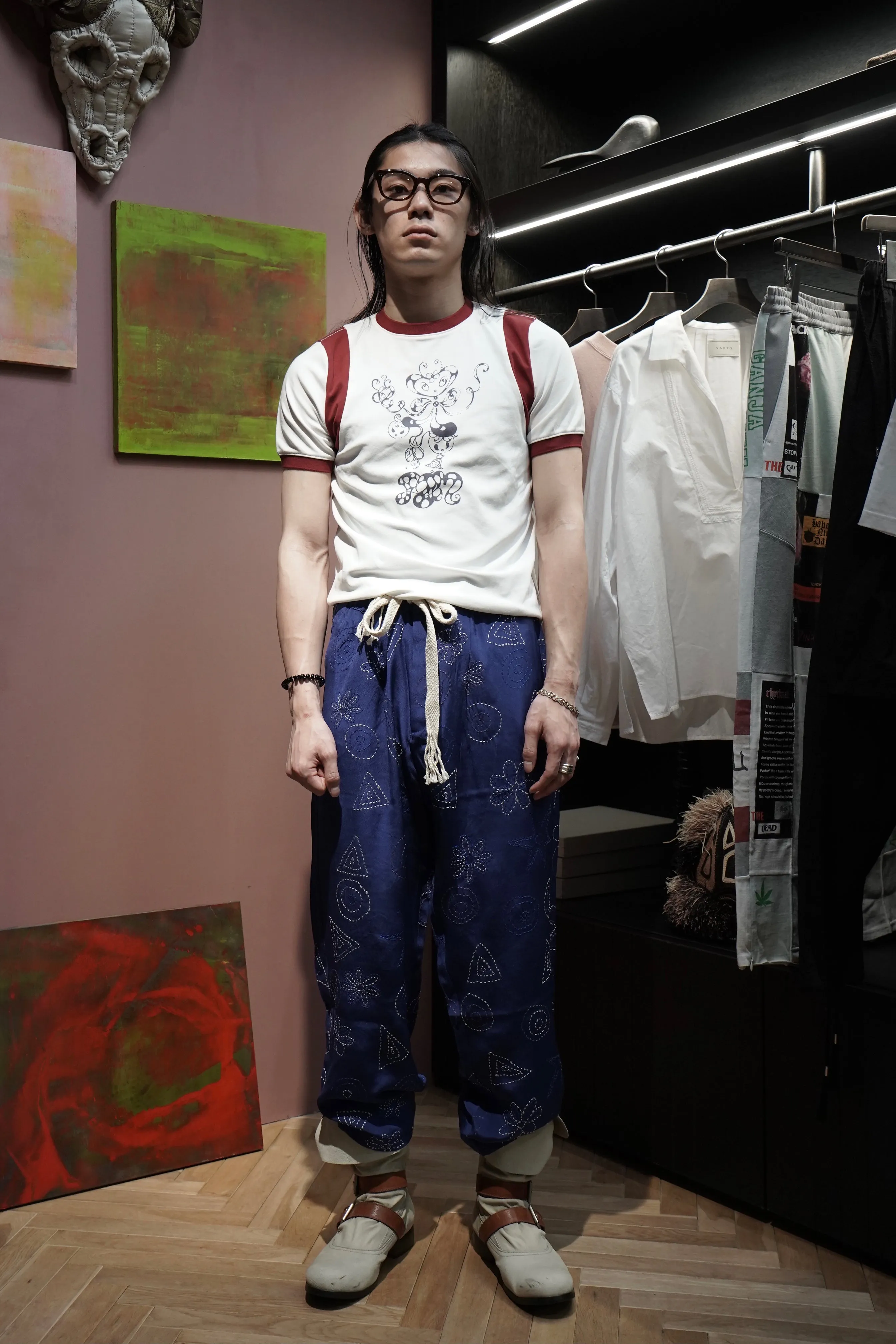P.A.M COCO STAR X P.A.M. RINGER SS TEE (WHITE/GARNET)
