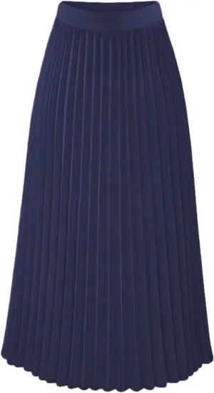 Pleated Midi Skirts for Women Midi Long High Waisted A Line Skirts Shirring Swing Skirt 2024 Fashion Party Skirt