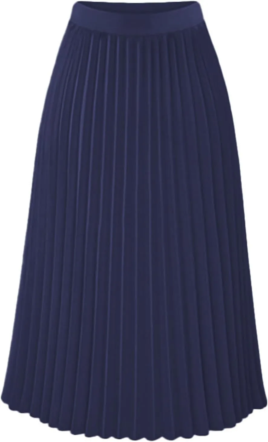 Pleated Midi Skirts for Women Midi Long High Waisted A Line Skirts Shirring Swing Skirt 2024 Fashion Party Skirt