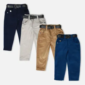 Regular Fit Corduroy Trousers- Blue, Brown, Navy Blue & Grey