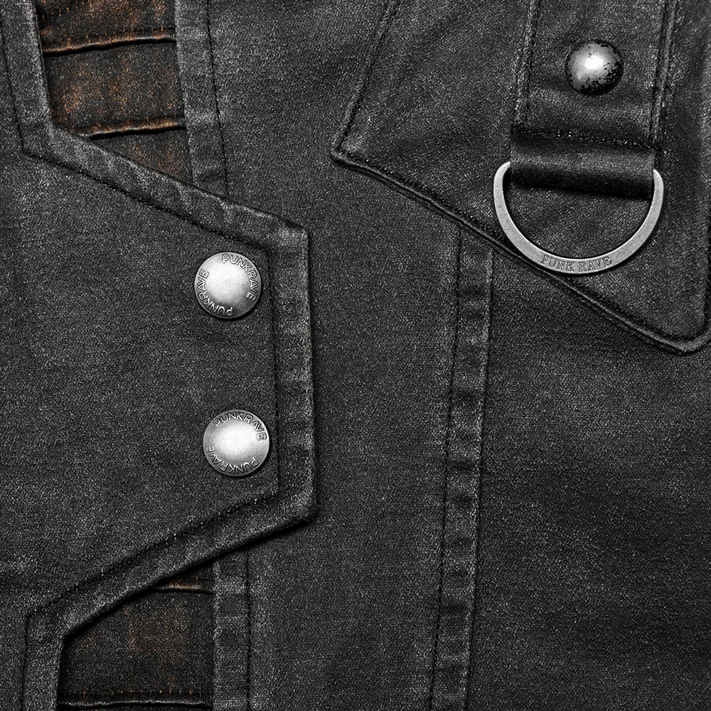 Rugged Distressed Leather-Look Urban Jacket